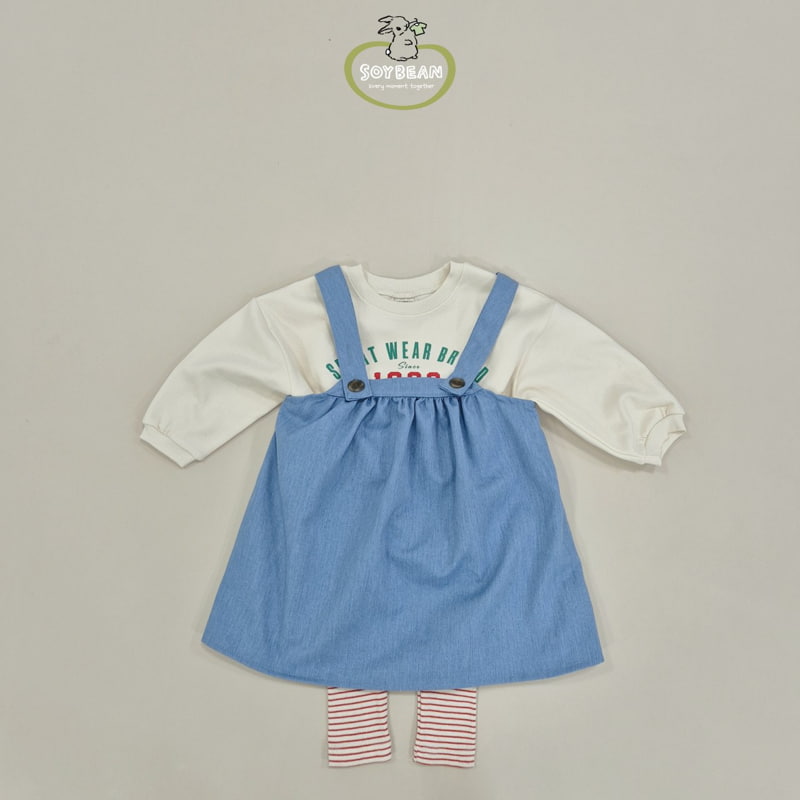 Soybean - Korean Children Fashion - #kidsshorts - Shirring Denim Suspender Skirt - 8