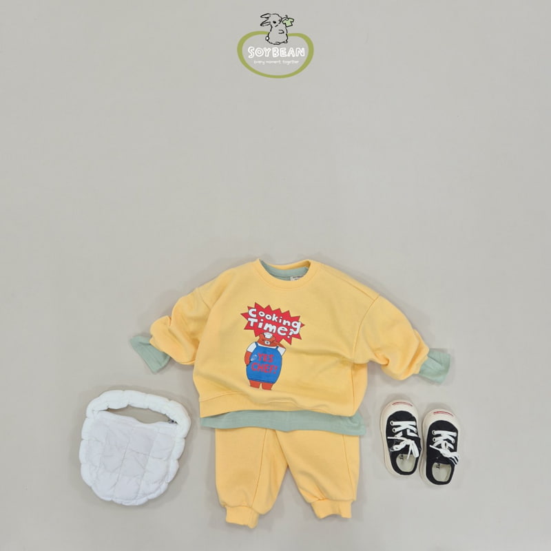 Soybean - Korean Children Fashion - #kidsshorts - Chef Bear Top Bottom Set - 4