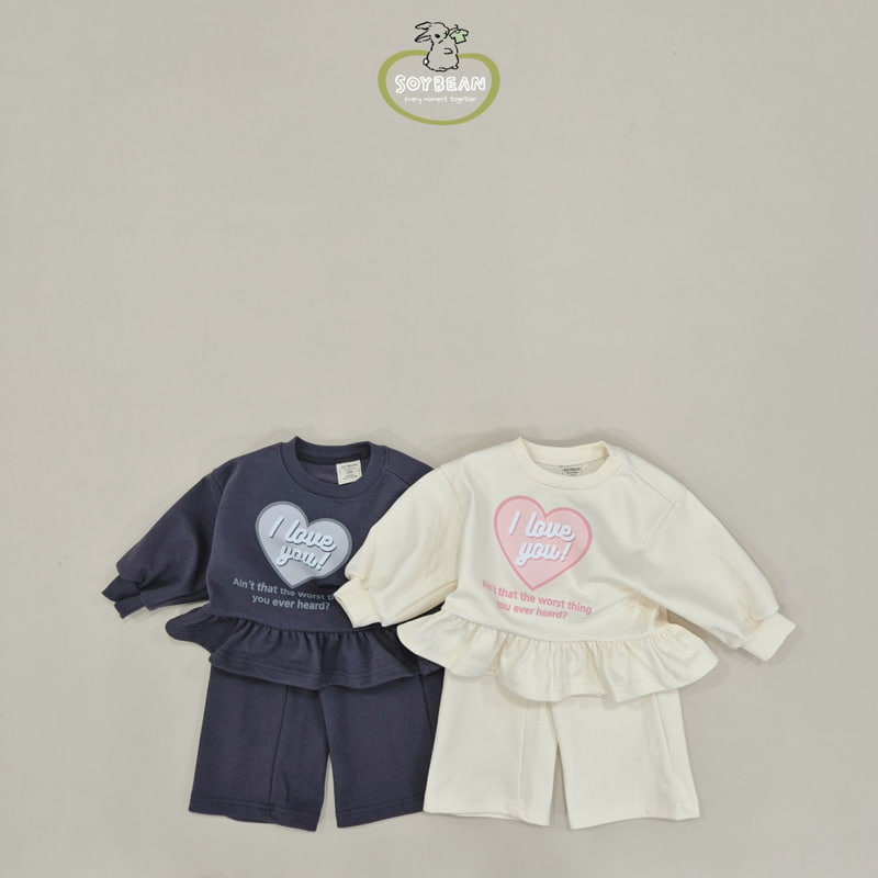 Soybean - Korean Children Fashion - #kidsstore - Love Frill Top Bottom Set