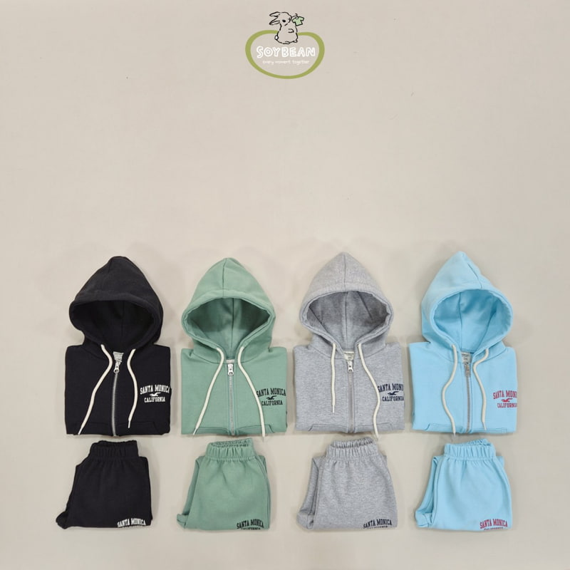 Soybean - Korean Children Fashion - #kidsstore - Santa Monica Hood Zip-up Top Bottom Set