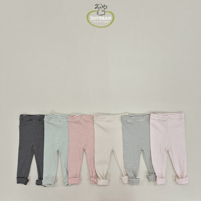 Soybean - Korean Children Fashion - #kidzfashiontrend - Rib Stripe Leggings
