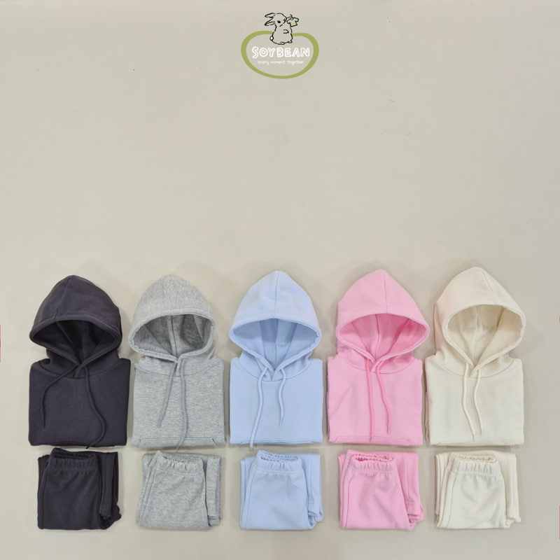 Soybean - Korean Children Fashion - #kidzfashiontrend - Hood Wide Top Bottom Set