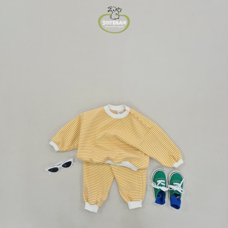 Soybean - Korean Children Fashion - #littlefashionista - Stripe Top Bottom Set - 7