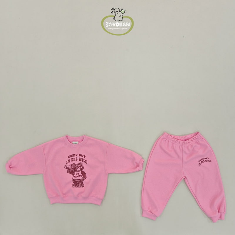 Soybean - Korean Children Fashion - #littlefashionista - Camp Bear Top Bottom Set - 6