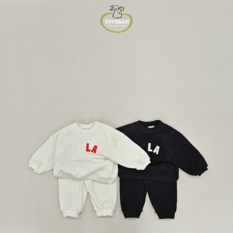 Soybean - Korean Children Fashion - #littlefashionista - LA Terry Top Bottom Set