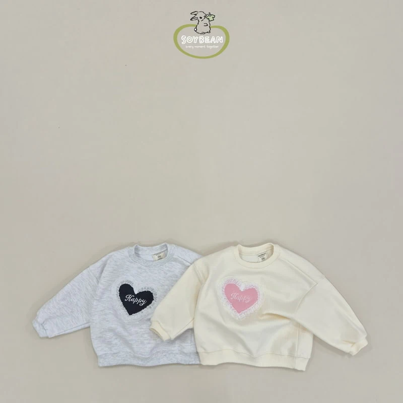 Soybean - Korean Children Fashion - #littlefashionista - Heart Lace Sweatshirts