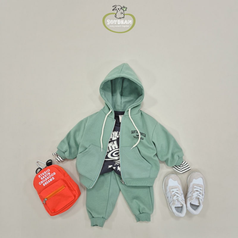 Soybean - Korean Children Fashion - #Kfashion4kids - Santa Monica Hood Zip-up Top Bottom Set - 4