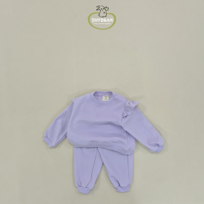 Soybean - Korean Children Fashion - #magicofchildhood - Shoulder Frill Top Bottom Set - 11