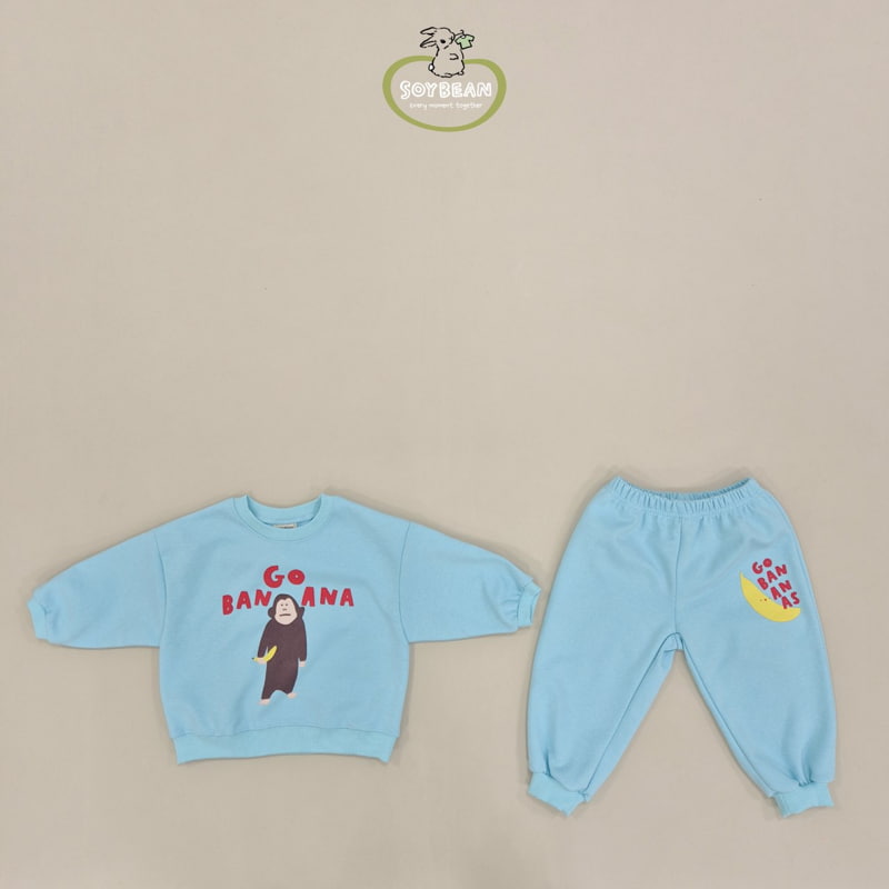 Soybean - Korean Children Fashion - #magicofchildhood - Banana Monkey Top Bottom Set - 7