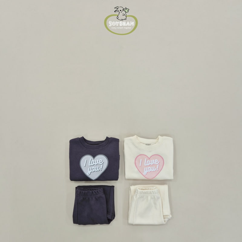 Soybean - Korean Children Fashion - #magicofchildhood - Love Frill Top Bottom Set - 5