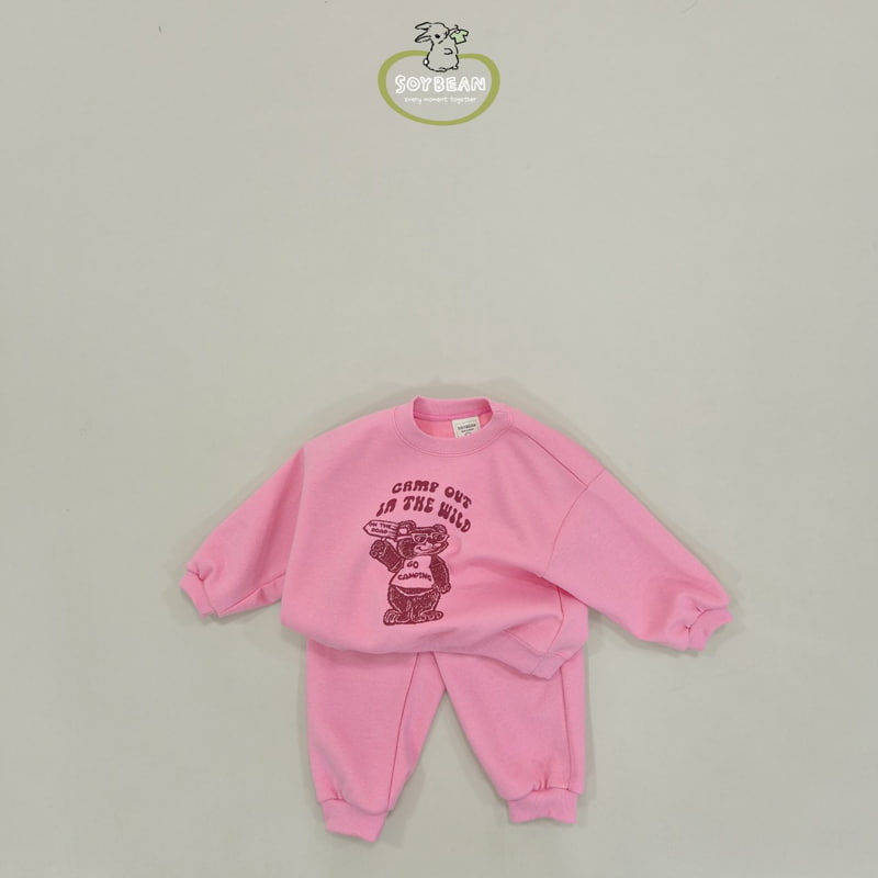 Soybean - Korean Children Fashion - #minifashionista - Camp Bear Top Bottom Set - 8