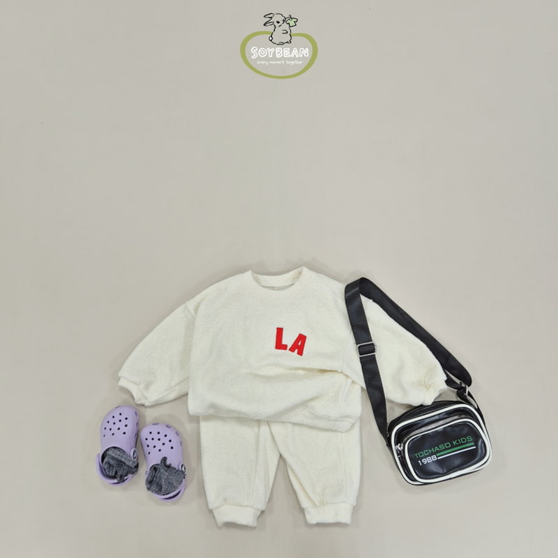 Soybean - Korean Children Fashion - #minifashionista - LA Terry Top Bottom Set - 3