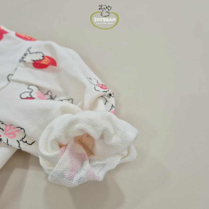 Soybean - Korean Children Fashion - #minifashionista - Heart Bunny Bootscut Top Bottom Set - 10