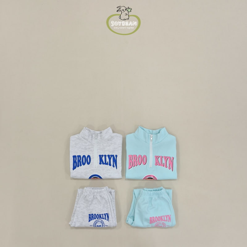 Soybean - Korean Children Fashion - #minifashionista - Half Neck Teddy Top Bottom Set - 5
