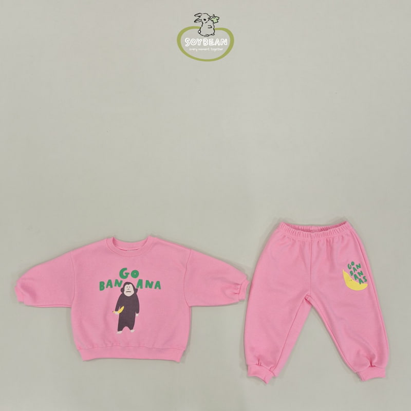 Soybean - Korean Children Fashion - #minifashionista - Banana Monkey Top Bottom Set - 8