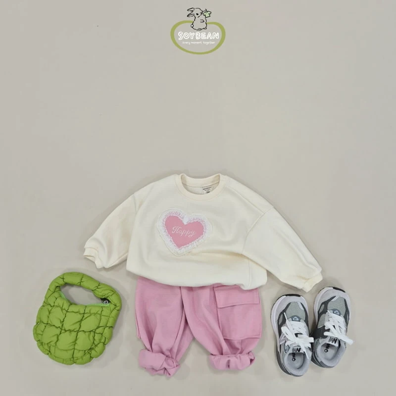 Soybean - Korean Children Fashion - #minifashionista - Heart Lace Sweatshirts - 3