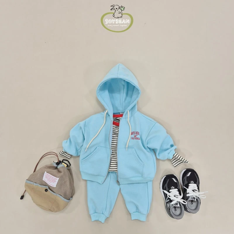 Soybean - Korean Children Fashion - #minifashionista - Santa Monica Hood Zip-up Top Bottom Set - 6