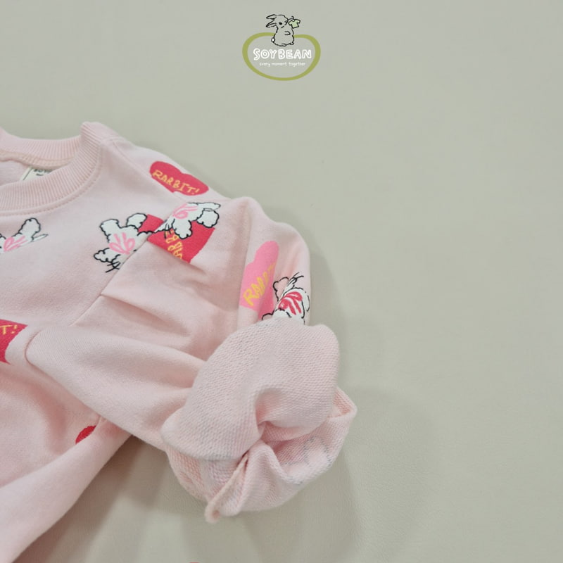 Soybean - Korean Children Fashion - #prettylittlegirls - Heart Bunny Bootscut Top Bottom Set - 11