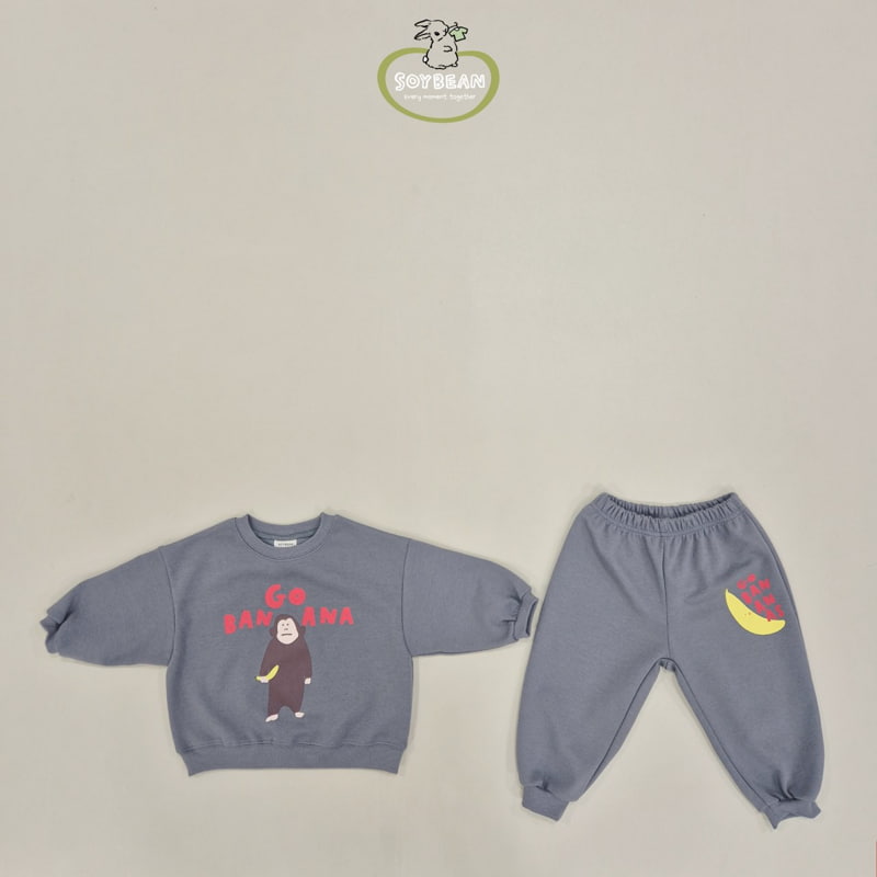 Soybean - Korean Children Fashion - #prettylittlegirls - Banana Monkey Top Bottom Set - 9