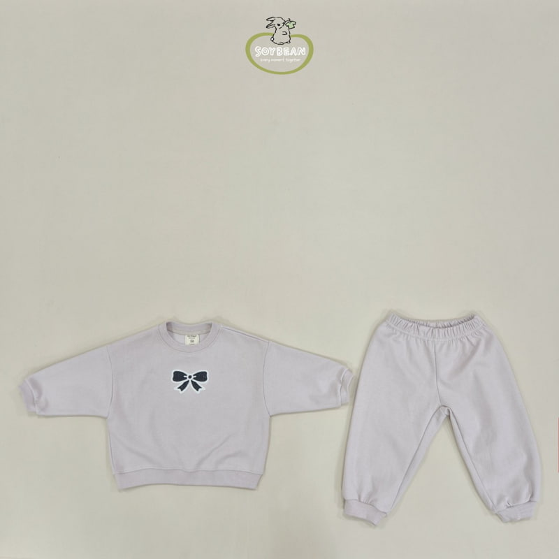 Soybean - Korean Children Fashion - #prettylittlegirls - Ribbon Chain Embroidery Top Bottom Set - 8
