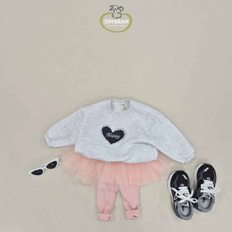 Soybean - Korean Children Fashion - #minifashionista - Heart Lace Sweatshirts - 4