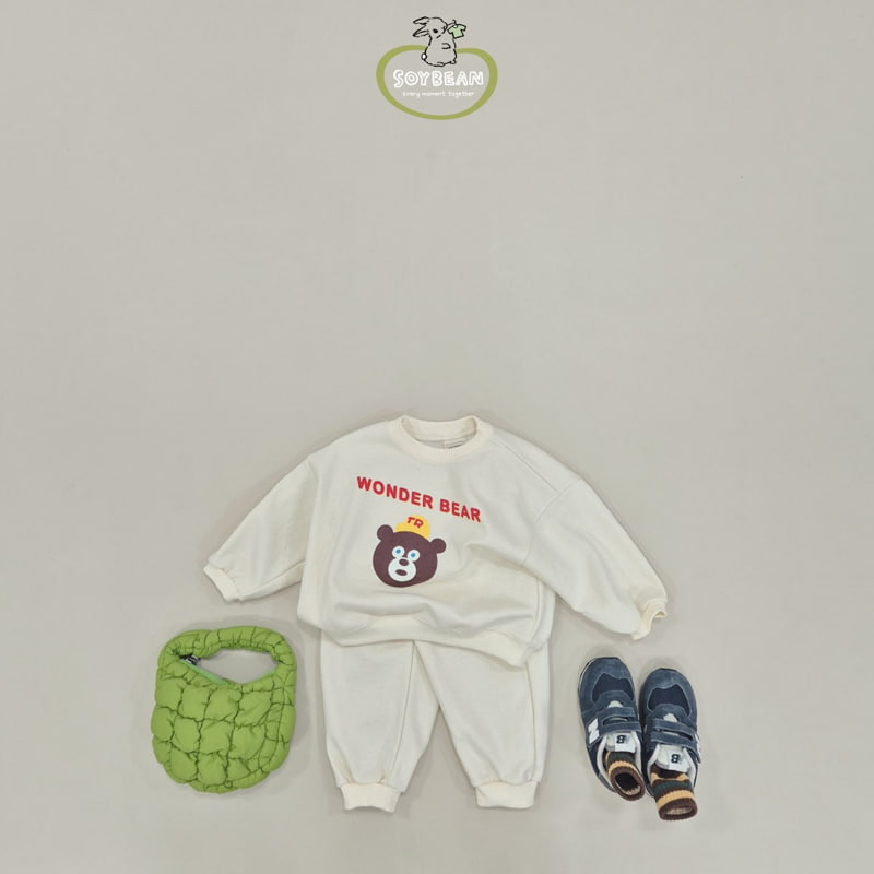 Soybean - Korean Children Fashion - #stylishchildhood - Wonder Bear Top Bottom Set - 3