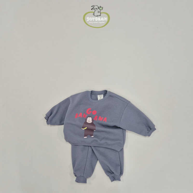 Soybean - Korean Children Fashion - #stylishchildhood - Banana Monkey Top Bottom Set - 12