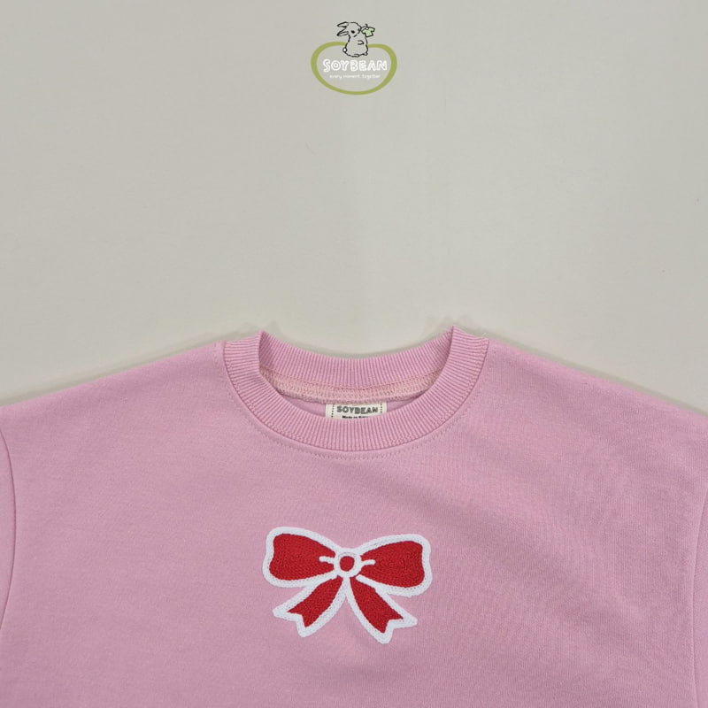 Soybean - Korean Children Fashion - #stylishchildhood - Ribbon Chain Embroidery Top Bottom Set - 11