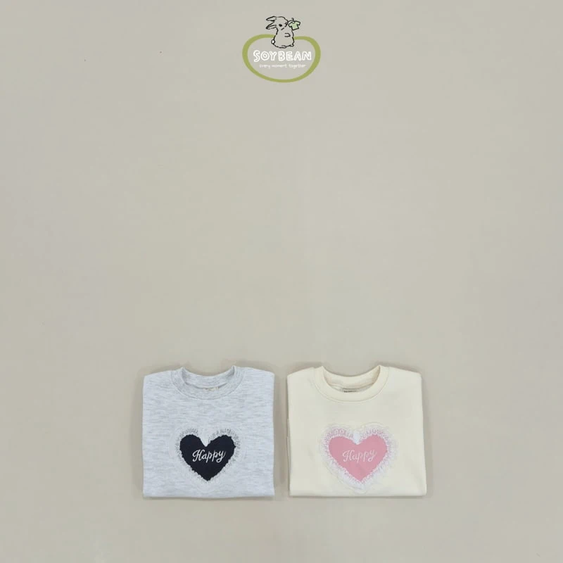 Soybean - Korean Children Fashion - #stylishchildhood - Heart Lace Sweatshirts - 7