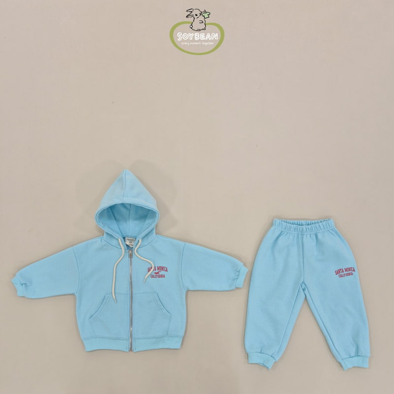 Soybean - Korean Children Fashion - #stylishchildhood - Santa Monica Hood Zip-up Top Bottom Set - 10