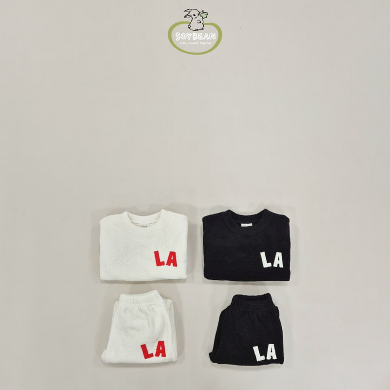 Soybean - Korean Children Fashion - #todddlerfashion - LA Terry Top Bottom Set - 5