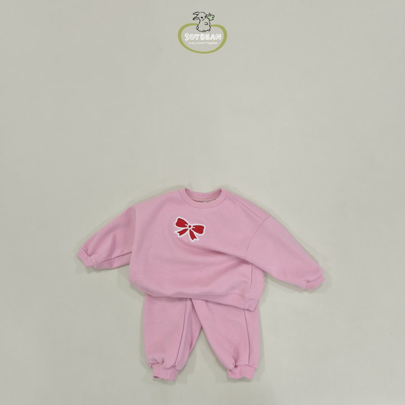Soybean - Korean Children Fashion - #todddlerfashion - Ribbon Chain Embroidery Top Bottom Set - 9
