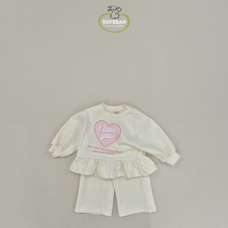 Soybean - Korean Children Fashion - #todddlerfashion - Love Frill Top Bottom Set - 8