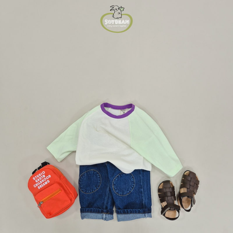 Soybean - Korean Children Fashion - #todddlerfashion - Patch Loose Denim Pants - 4