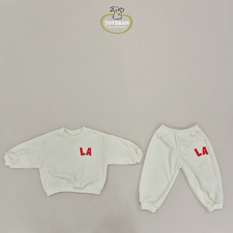 Soybean - Korean Children Fashion - #toddlerclothing - LA Terry Top Bottom Set - 6
