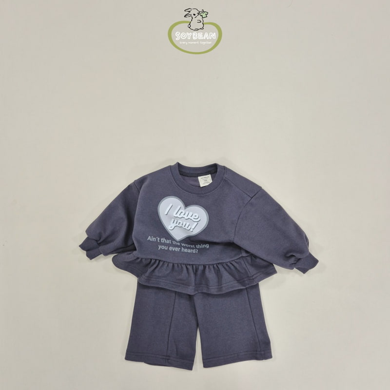 Soybean - Korean Children Fashion - #toddlerclothing - Love Frill Top Bottom Set - 9