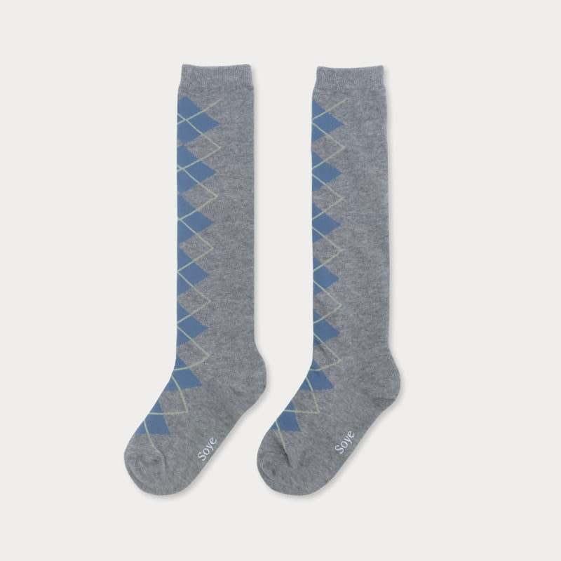 Soye - Korean Children Fashion - #todddlerfashion - Argyle Knee Socks - 3