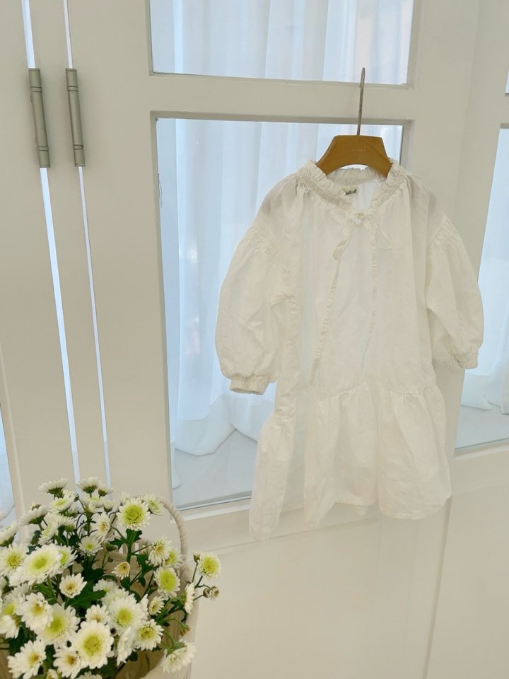 Studio M - Korean Children Fashion - #fashionkids - Olive Silk Pleated One-piece - 9