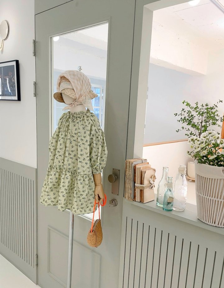 Studio M - Korean Children Fashion - #toddlerclothing - Olive Silk Pleated One-piece - 4