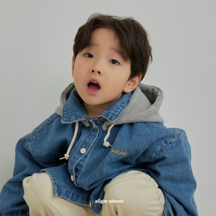 Sugar Planet - Korean Children Fashion - #childofig - Hoodie Denim Shirt - 3