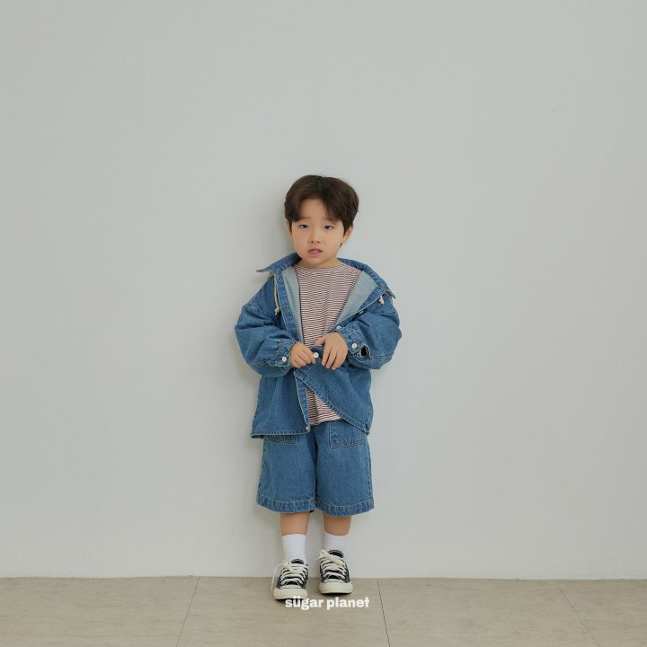 Sugar Planet - Korean Children Fashion - #fashionkids - Hoodie Denim Shirt - 7
