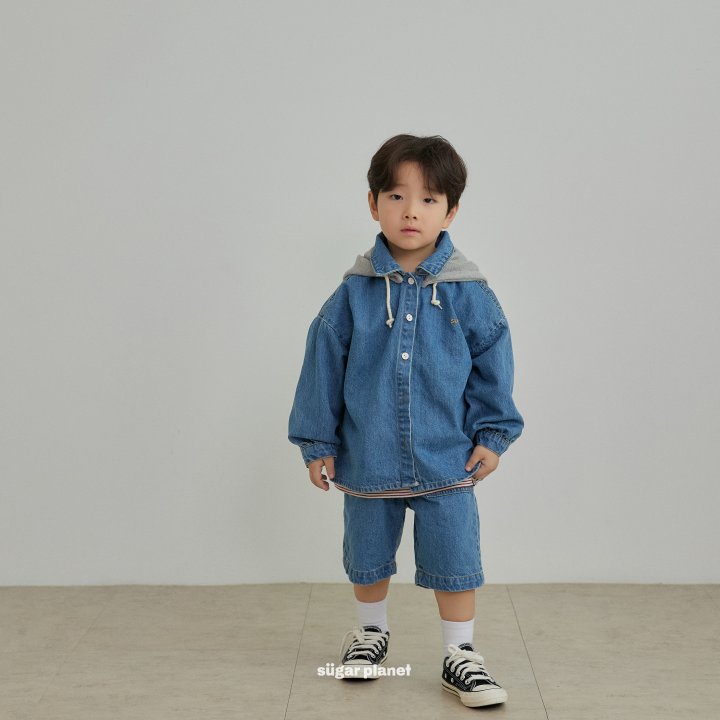 Sugar Planet - Korean Children Fashion - #kidsstore - Hoodie Denim Shirt - 9