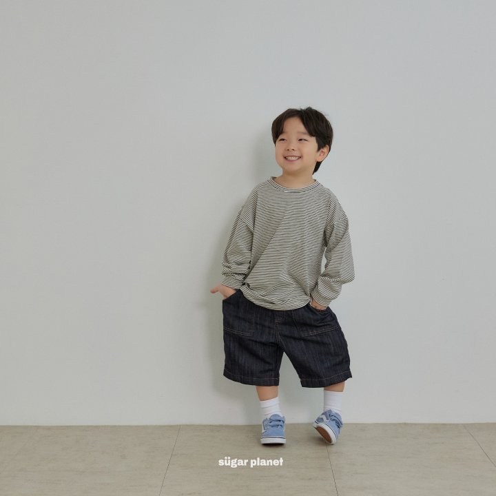 Sugar Planet - Korean Children Fashion - #toddlerclothing - Teague Short Denim Pants - 7
