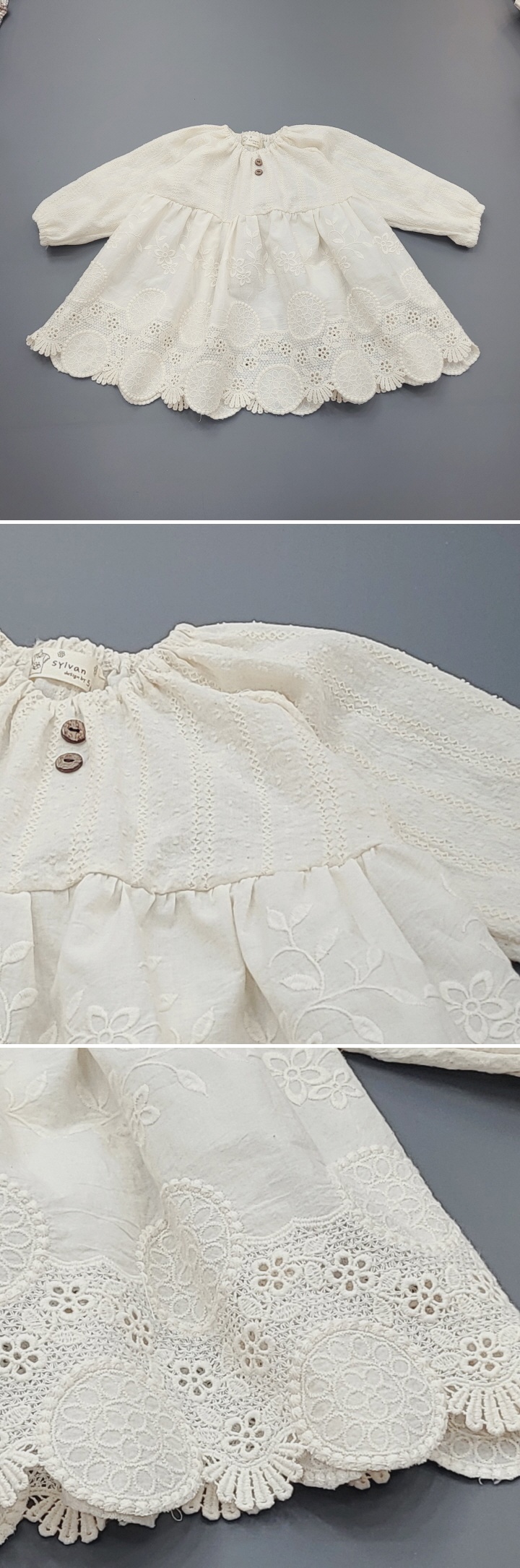 Sylvan - Korean Children Fashion - #stylishchildhood - Embroidered Button One-piece