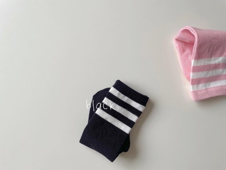 Teamand - Korean Children Fashion - #Kfashion4kids - Three Stripe Knee Socks - 7