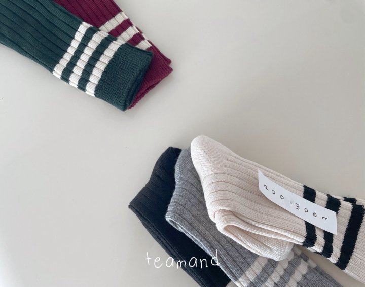 Teamand - Korean Children Fashion - #fashionkids - Three-line Ribbed Socks - 6