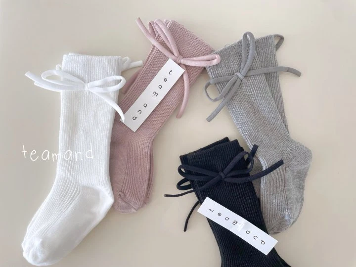 Teamand - Korean Children Fashion - #fashionkids - Bongbong Ribbon Knee Socks - 3