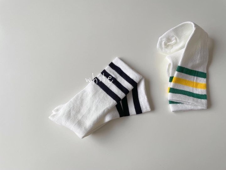 Teamand - Korean Children Fashion - #fashionkids - Three Stripe Knee Socks - 3