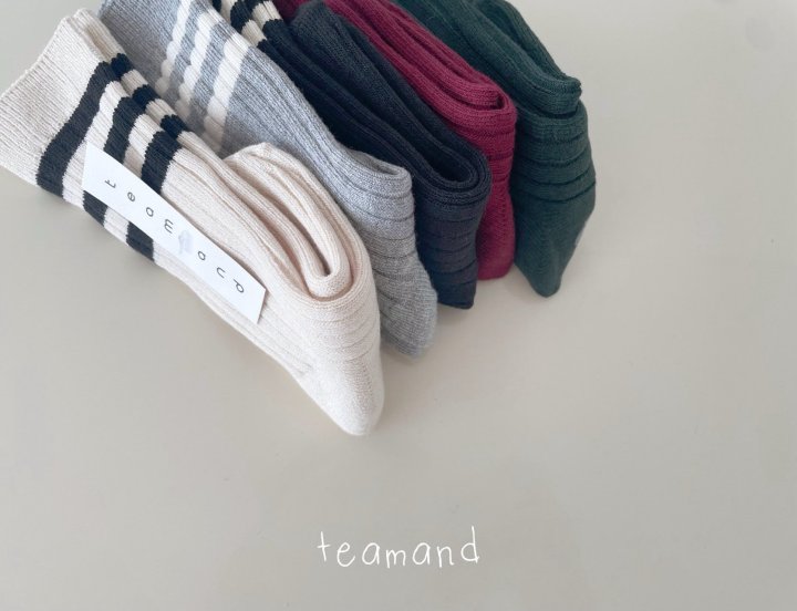 Teamand - Korean Children Fashion - #kidsstore - Three-line Ribbed Socks - 8