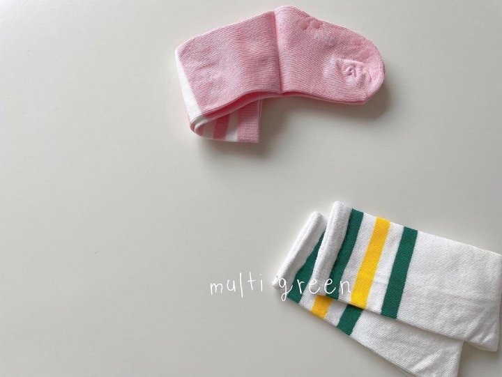 Teamand - Korean Children Fashion - #kidsstore - Three Stripe Knee Socks - 5